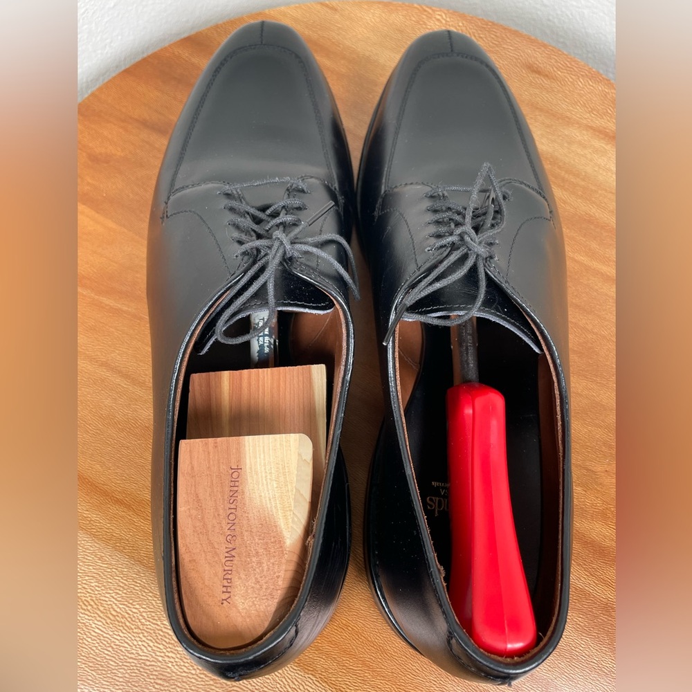 ALLEN EDMONDS Delray Split Toe Lace Up Oxfords Dress Shoes 12D Black Leather USA - Picture 8 of 16